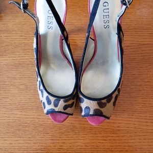 Heels leopard Guess size 8M hardly worn